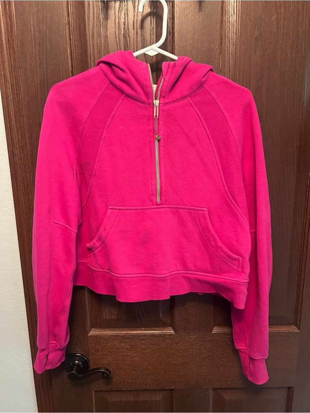 lululemon athletica Cropped Fuchsia Half-Zip Hoodie